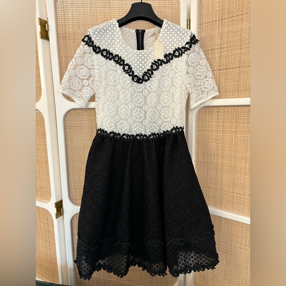 Maje Brand New Two-Tone Renald Lace Skater Dress size 2 | XS/S Fit - Tag on - Picture 4 of 10